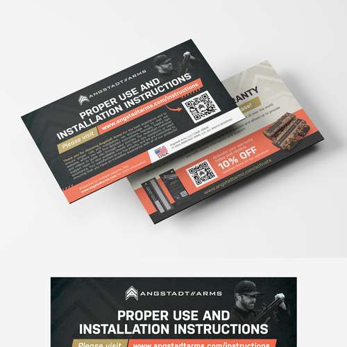 Warranty activation flyer for gun company (postcard) Design by vcreatived