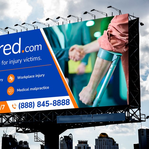 Injured.com Billboard Poster Design Design by icon89GraPhicDeSign