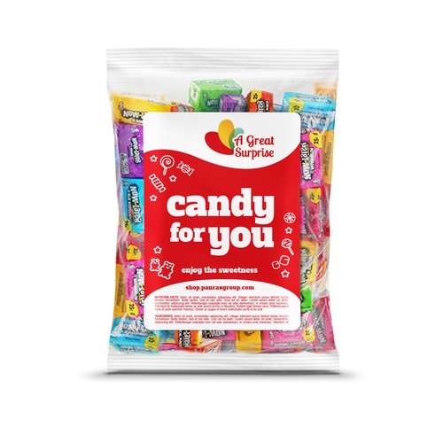 Design a modern, clean, chic, and professional candy label. Diseño de Plush Design