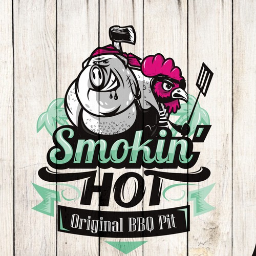 Illustrated Logo for Smokin' Hot Original BBQ Pit | Illustration or ...