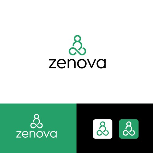 Zenova Logo: Revolutionary suite of health and wellness mobile apps Design by DOCE Creative Studio