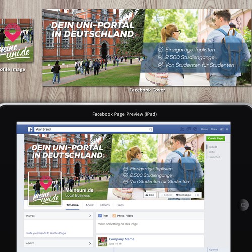 Awesome Facebook Cover for Student Platform Design by NelSur