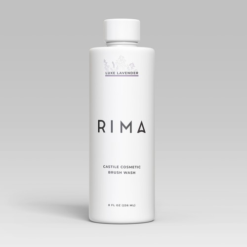 Minimalist Label for a luxury brand of cosmetic brush washes Design by Lady Goga