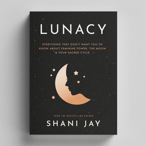 Beautiful nonfiction book cover design for a book about the moon & feminine energy aimed at women Design by Sahidul_Tuser