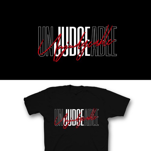 Simple t shirt design for media/ marketing for brand “Unjudgeable” Design by saka.aleksandar