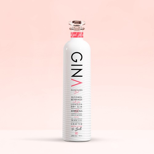 GINA - Low alcohol & calories gin Design by taras m