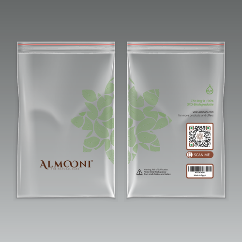 Design a simple yet elegant polybag packaging for our loofah brand Design by Nabaws