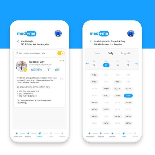 Create a screen set for iOS App in Digital Healthcare field (doctor booking, EHR and more) Design by Pavel Poloskov