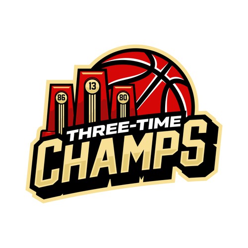 Basketball Logo for Team 'Three-Time Champs' - Your Winning Logo Featured on Major Sports Network Design by HandriSid