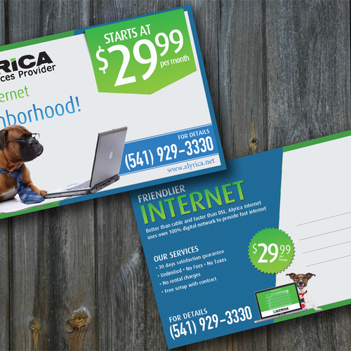 Create a new internet access advertising postcard Design by chai^o