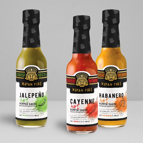 Design di Mayan Fire Hot Sauce di Iva Tan
