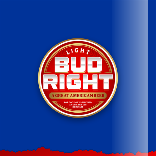 Bud Right.  The great new American Beer for good ol' fashioned American beer drinkers. Design by Voos Studio