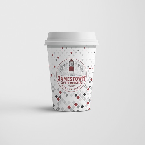 Coffee To-Go Cup Design for Cafe in Ghana Diseño de Plush Design