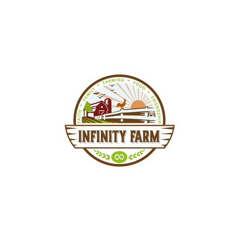 Lifestyle blog "Infinity Farm" needs a clean, unique logo to complement its rural brand. デザイン by NevenaLa