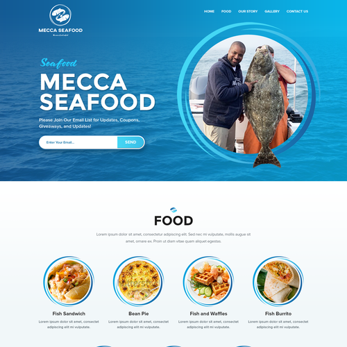 Miami Soul Seafood Restaurant Concept 1 Page Only Design réalisé par Pinku