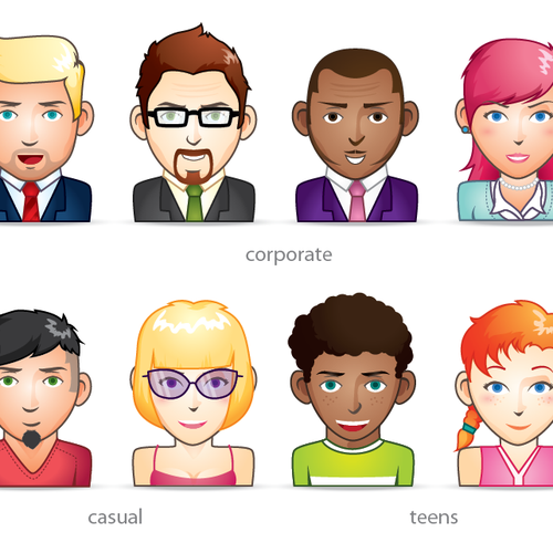 Design 15 Avatars (heads) for an avatar engine デザイン by Design Collective