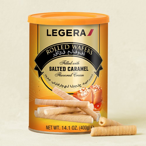 LEGERA Wafer Rolls Pack 125 gm - Salted Caramel Design by Davi Giolo ★