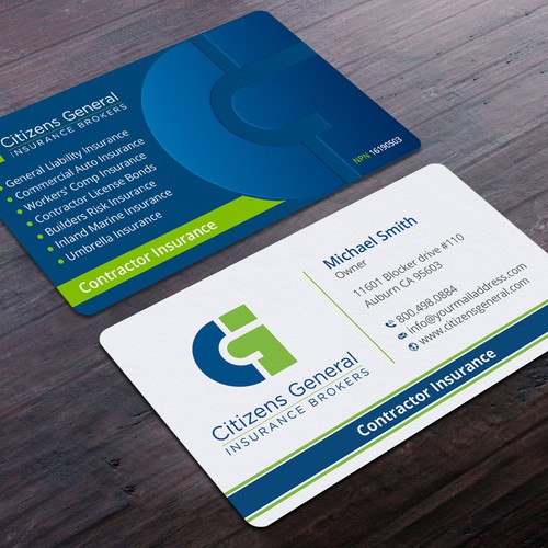 Fresh New Business Card Redesign For National Insurance Brokerage Business Card Contest 99designs