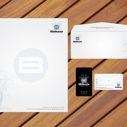 New stationery wanted for Bellezza salon & spa  Design by Concept Factory