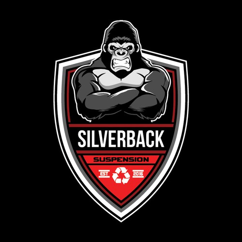 Create a bold strong Silverback Gorilla for a piece of fitness ...