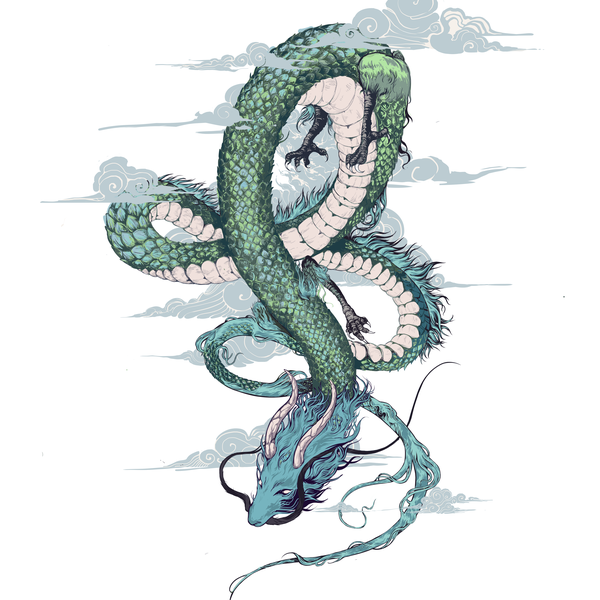 Design by Velis Reid titled "Dragon illustraion for a clothing brand."