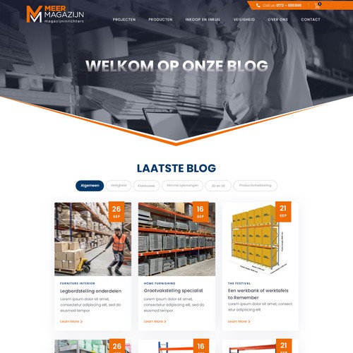 Creative website templates for a leading pallet racks company_ Meermagazijn Design by MercClass