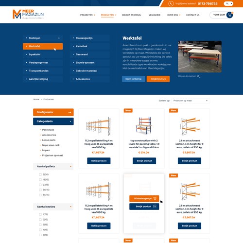 Creative website templates for a leading pallet racks company_ Meermagazijn Design by Aj3664