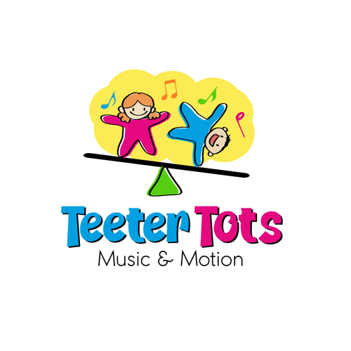 Teeter Totter meets Tumbling Tots - this logo is all about play! Design by Awomanstouch