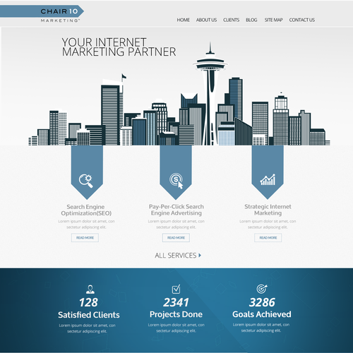 Create a memorable and modern website for Chair 10 Marketing  page