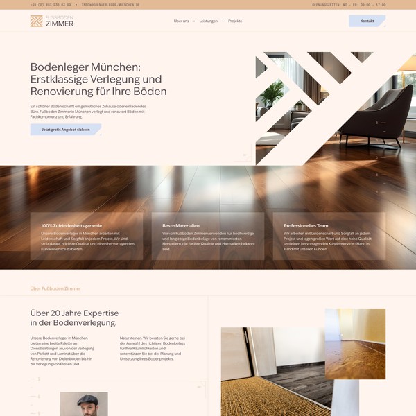 Home page theme design - flooring installers