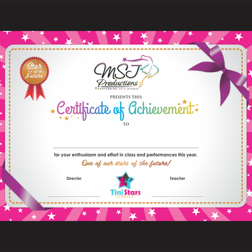 Creating a Dance Studio Certificate of Acheivement Design by Naomi Theresia