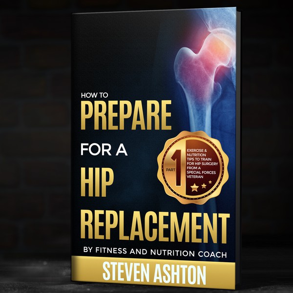 A book cover for people considering a hip replacement surgery. I wanted to convey a classy, confident yet serious medical feel.