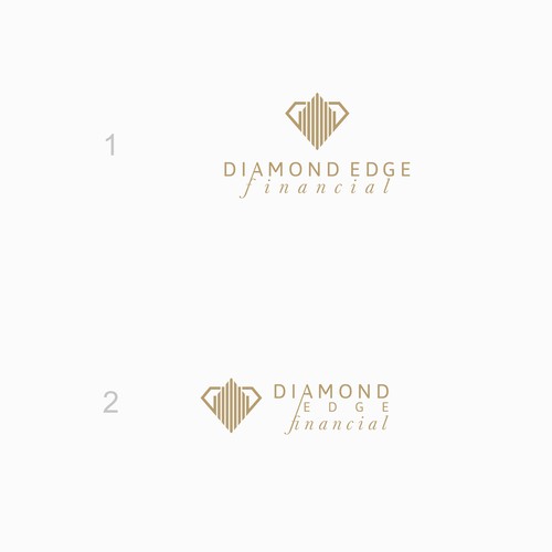 Create an elegant, understated luxury logo for Diamond Edge Financial Design by ZISSOU DESIGNS