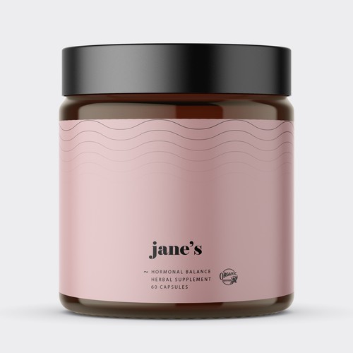 Minimal supplement label design Design by Lady Goga