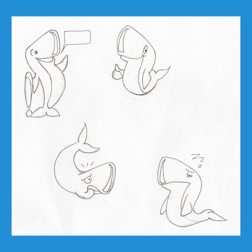 Create a fun Whale-Mascot for my Website about Mobile Phones Design por Medinart91