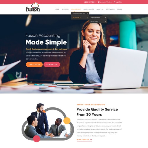 Modern top end Accounting firm website design Design por Webenix Solutions