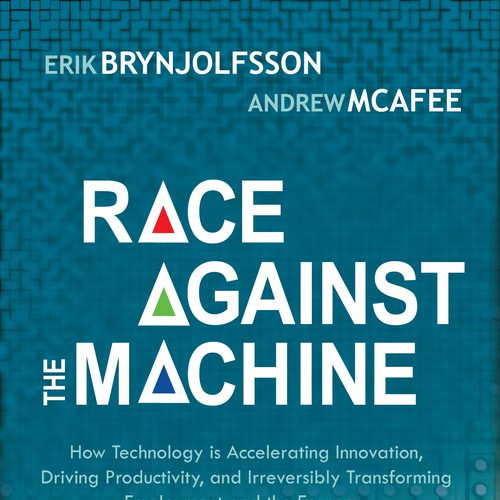 Create a cover for the book "Race Against the Machine" Diseño de amris
