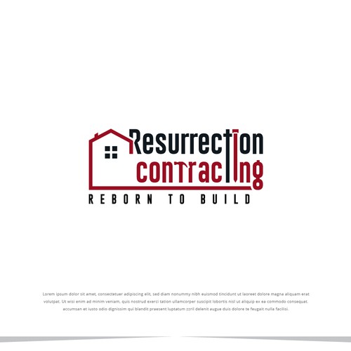 "Reborn To Build" construction company logo. Design by Mithuncreation