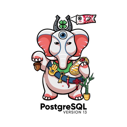 PostgreSQL version 13 release artwork Design by Magik Drafter✪