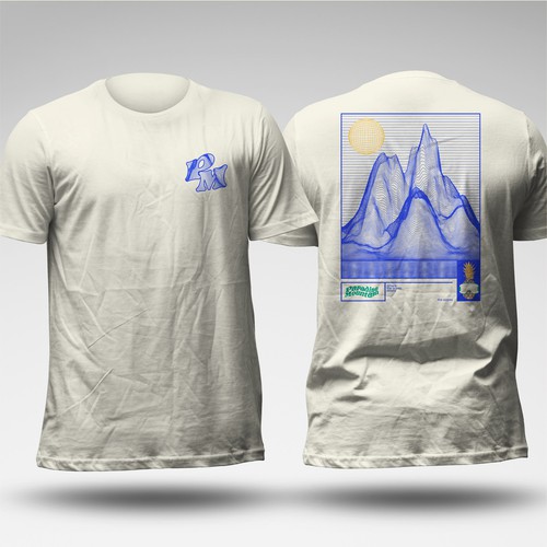 Designs Design ski brand T shirt. Technical engineering style drawing