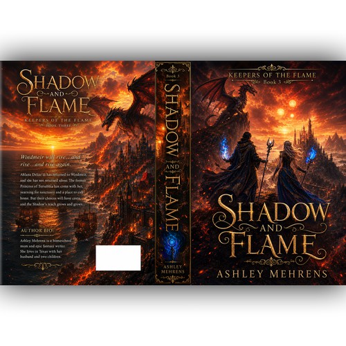"Design an epic fantasy cover for the third book in an ongoing series." winning Social media page