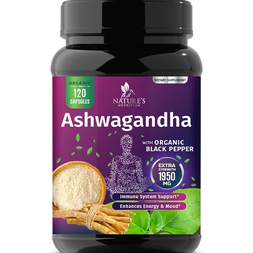 Natural Ashwagandha Capsules Design Needed for Nature's Nutrition Design réalisé par Wfemme