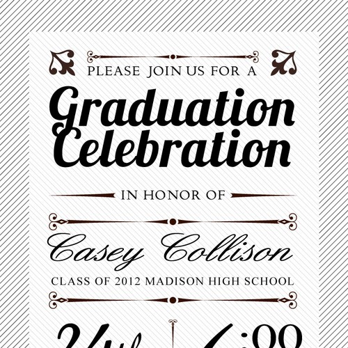Picaboo 5" x 7" Flat Graduation Party Invitations (will award up to 15 designs!) Design por simeonmarco