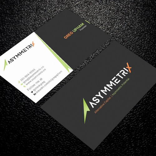 Design a cool, edgey but sophisticated business card for an alternative investment firm. Design von ™SF_Design™