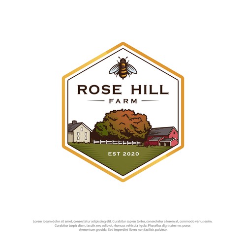 Historic New England Farm producing elegant honey ISO a legacy worthy logo Design by Rozart ®