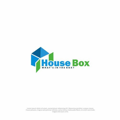 WHAT'S IN THE BOX?  Eye-catching logo to inspire interest of what people really know about a home.-ontwerp door afif_rayyan