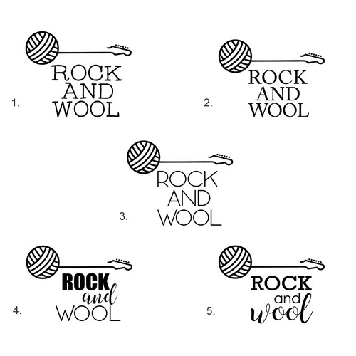 Design a "rock 'n' roll" inspired logo for "Rock and Wool" knit kit company! Design by m-art