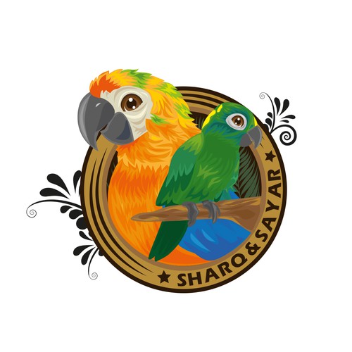 Logo for my Two Birds (Macaw & Yellow Naped Amazon) Design by Ronny Hermawan