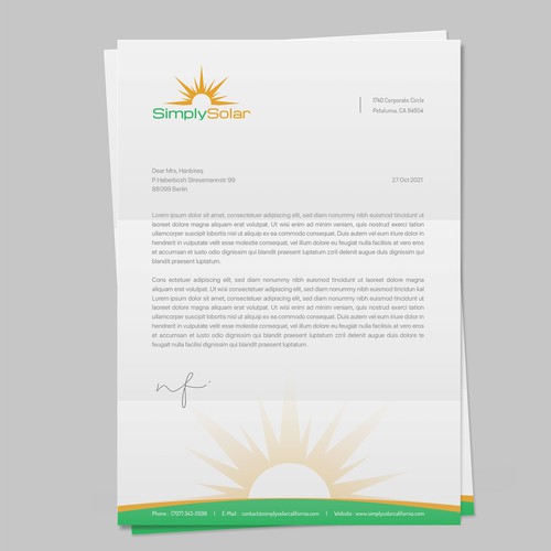 "Renewable Energy Company Letterhead" Design by Budiarto ™