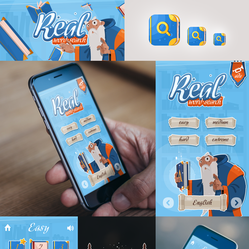 Word Search mobile game - UI Design Design by iGreg